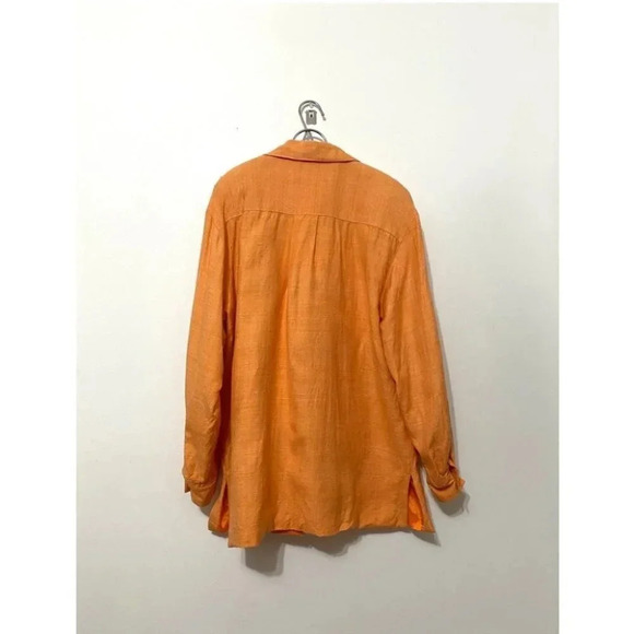 Vintage - Pure Silk Orange Button Down Spring Blazer / Jacket - Picture 3 of 7